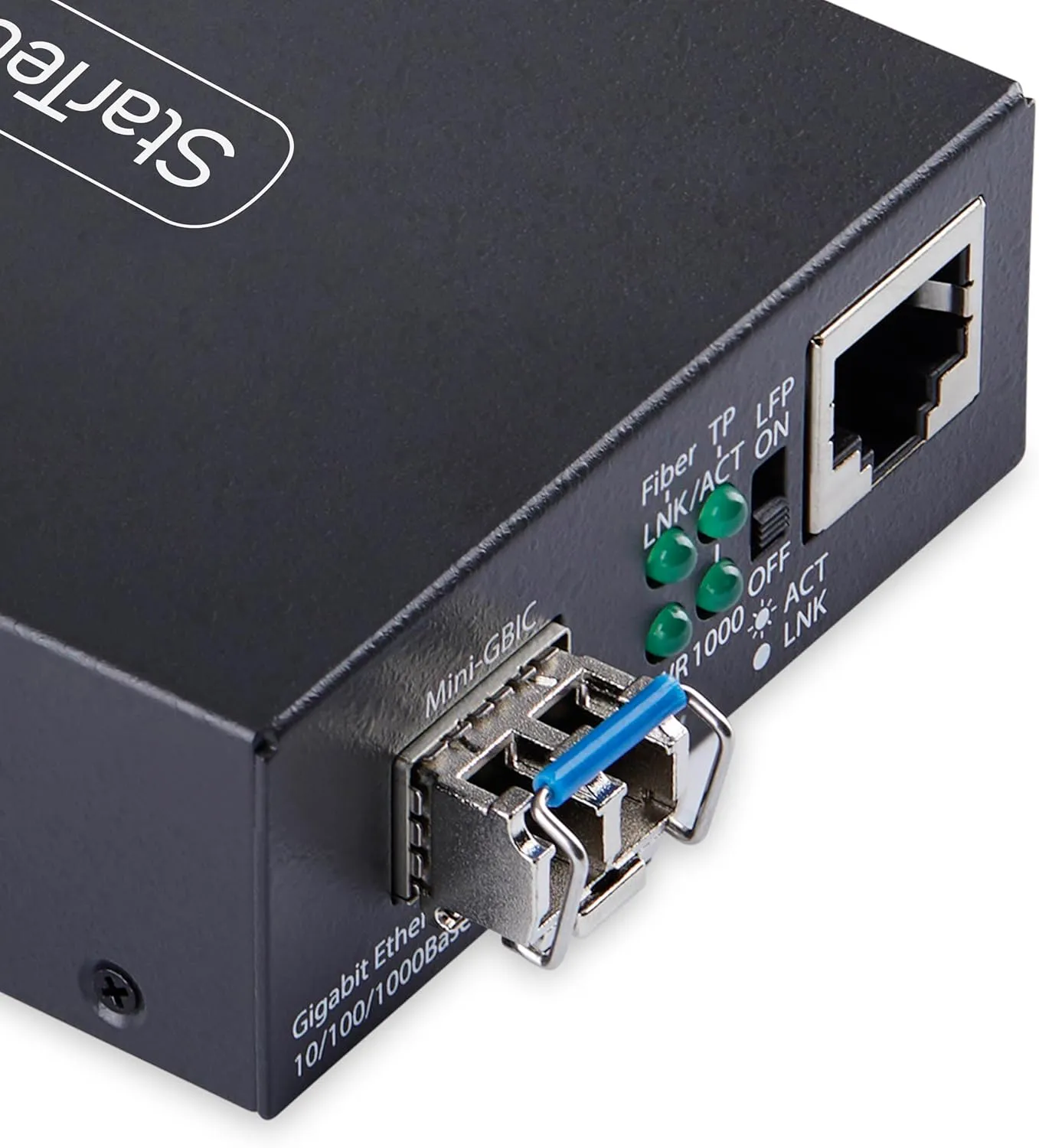 StarTech.com Gigabit Singlemode (SM) LC Fiber Media Converter, 10/100/1000 Mbps, 20km, RJ45 to LC, Full Metal, TAA Compliant