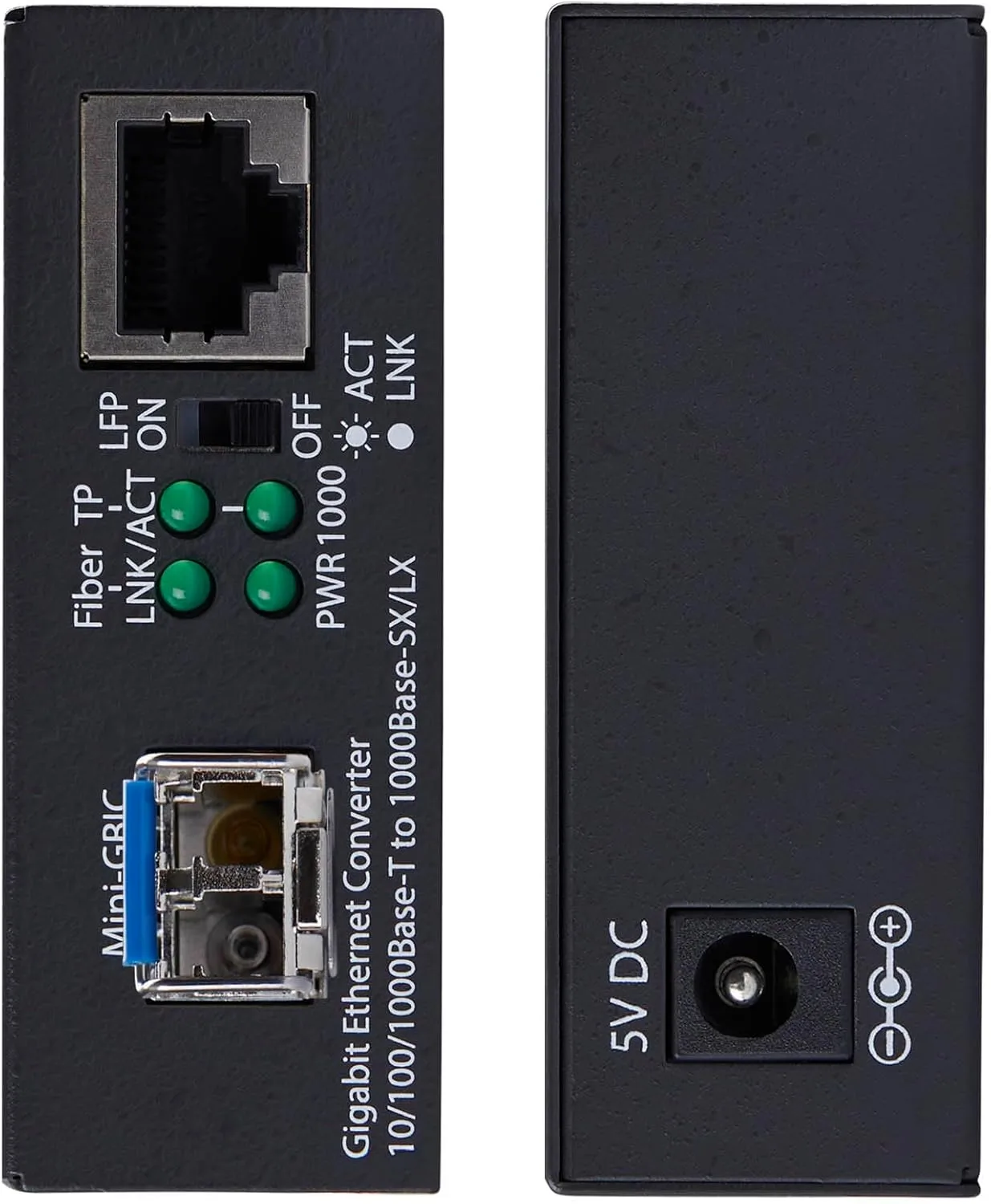 StarTech.com Gigabit Singlemode (SM) LC Fiber Media Converter, 10/100/1000 Mbps, 20km, RJ45 to LC, Full Metal, TAA Compliant