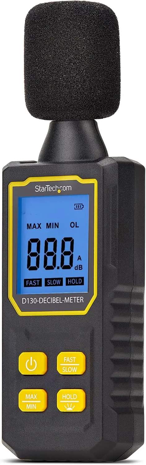 StarTech.com Handheld Digital Sound Meter w/Large LCD, Noise/Decibel Level Reader for Server Rooms/Offices, Audio Monitor