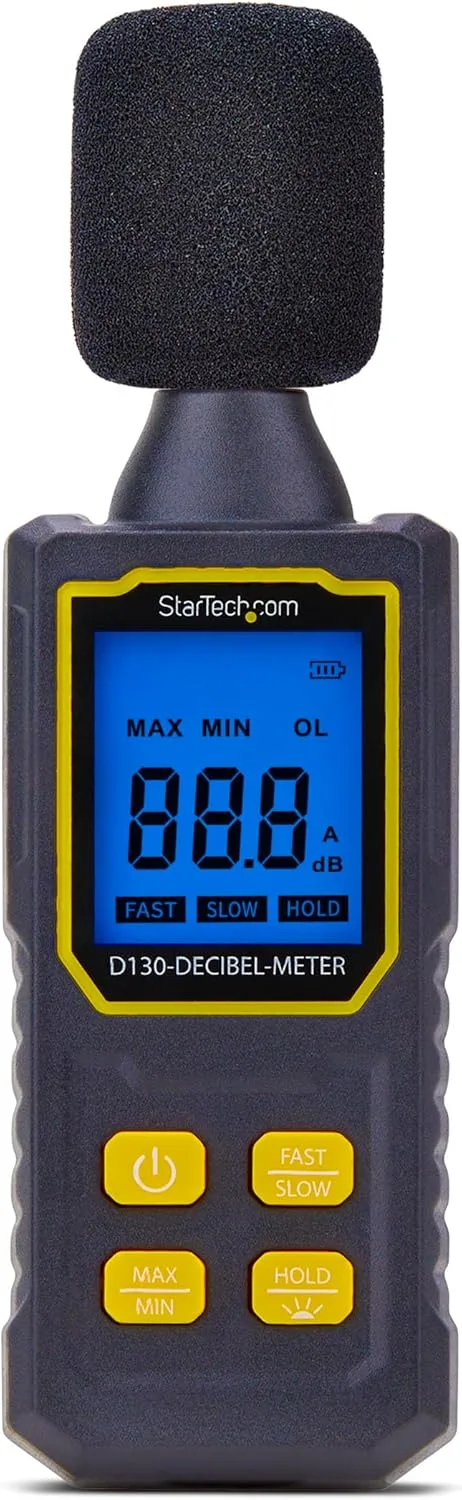StarTech.com Handheld Digital Sound Meter w/Large LCD, Noise/Decibel Level Reader for Server Rooms/Offices, Audio Monitor