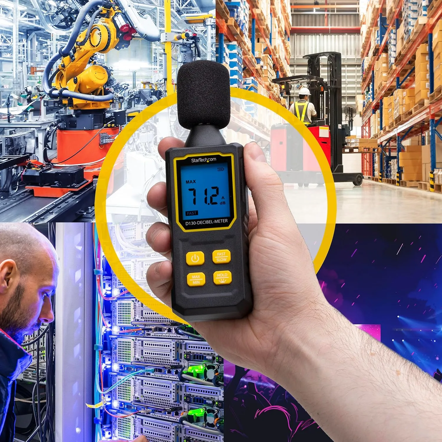 StarTech.com Handheld Digital Sound Meter w/Large LCD, Noise/Decibel Level Reader for Server Rooms/Offices, Audio Monitor