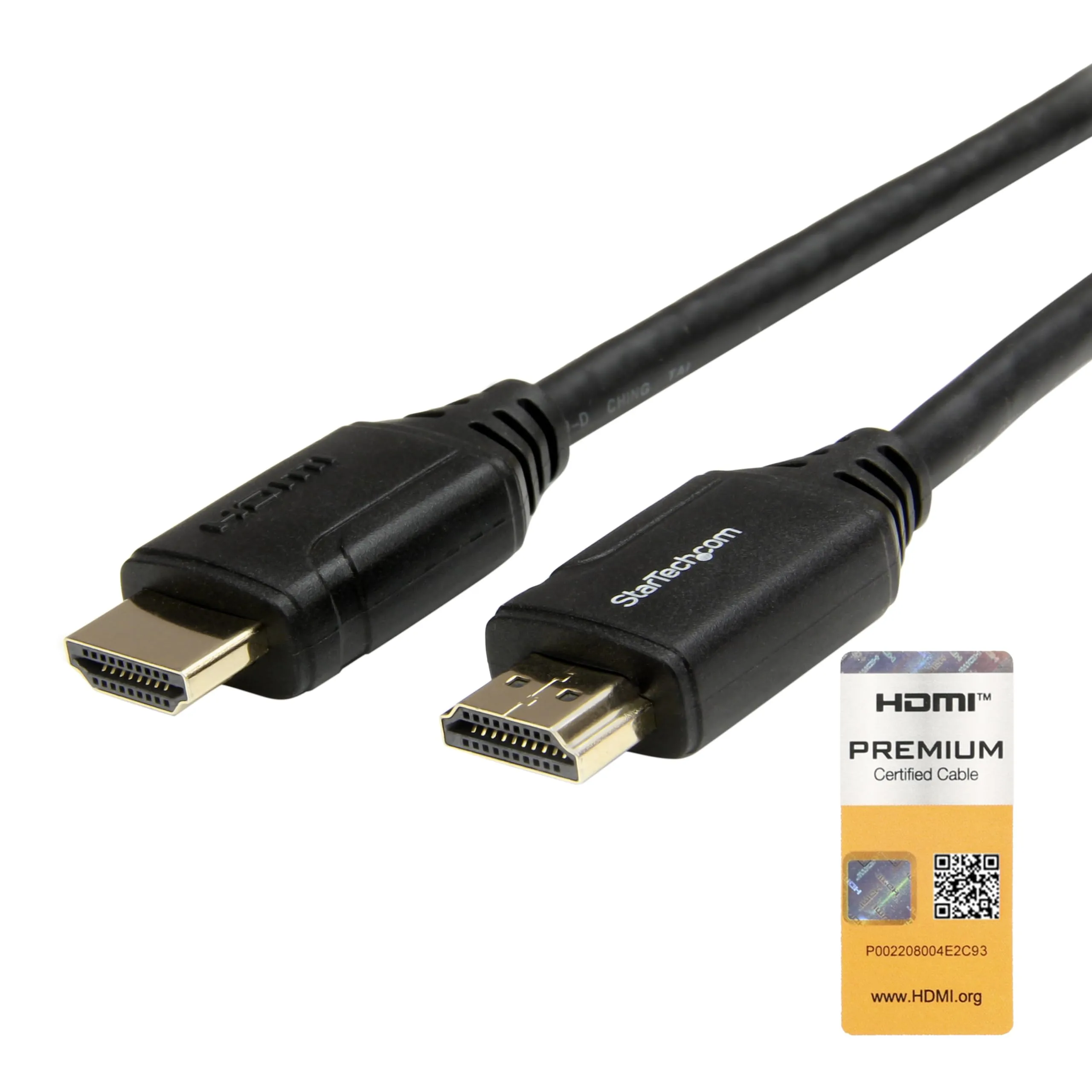 StarTech.com 3ft (1m) Premium Certified HDMI 2.0 Cable with Ethernet - High Speed Ultra HD 4K 60Hz HDMI Cable HDR10