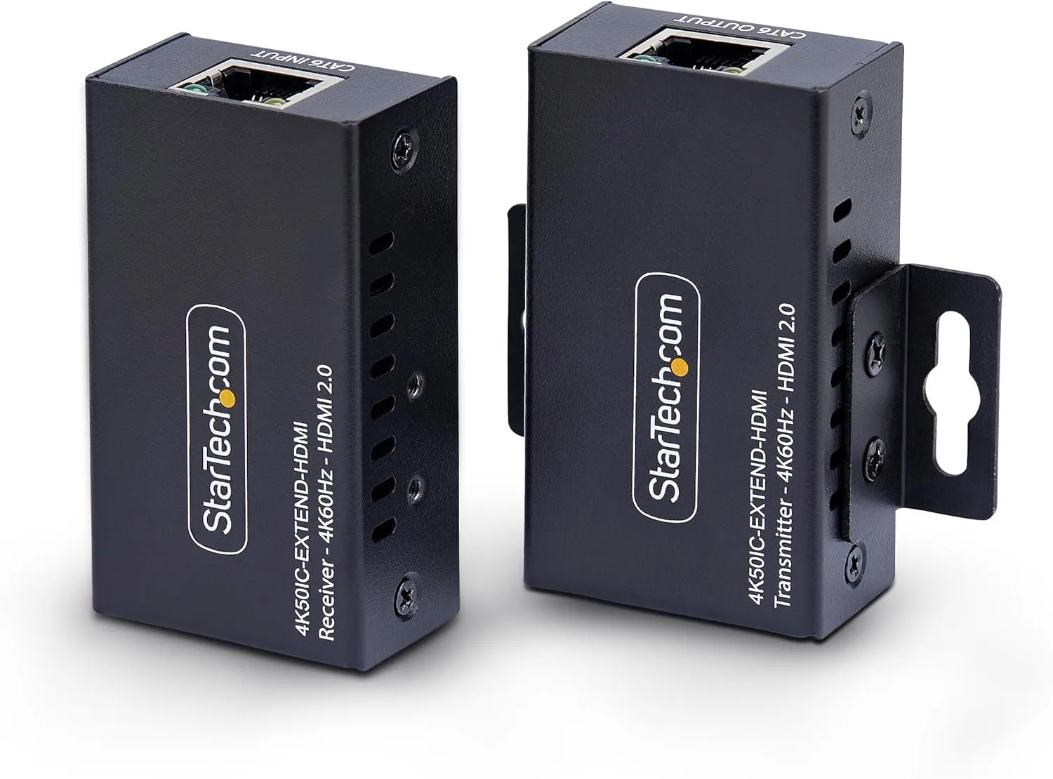 StarTech.com HDMI Extender Over CAT5e/CAT6, 4K 60Hz, Up to 200ft (60m), Transmitter and Receiver Kit, Power Over Cable