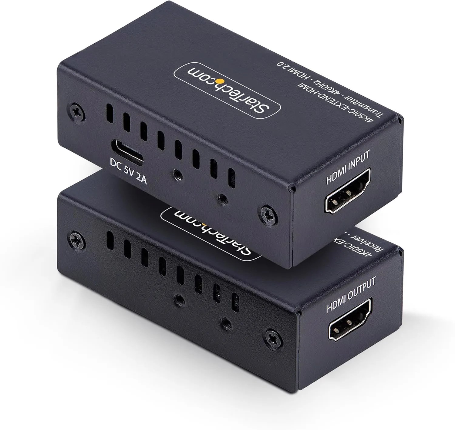 StarTech.com HDMI Extender Over CAT5e/CAT6, 4K 60Hz, Up to 200ft (60m), Transmitter and Receiver Kit, Power Over Cable
