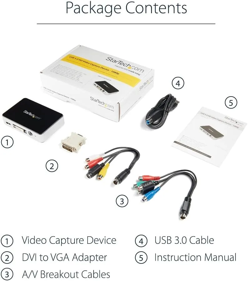 StarTech.com HDMI Video Capture Device 1080p 60fps USB
