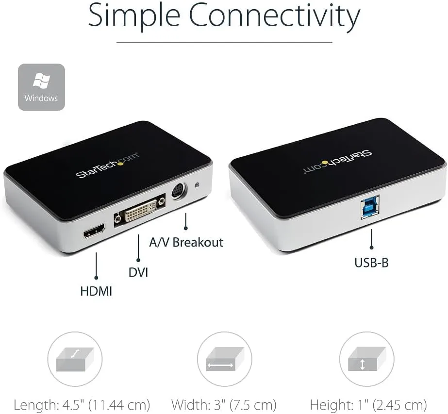 StarTech.com HDMI Video Capture Device 1080p 60fps USB