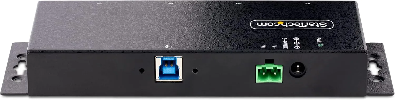 StarTech.com 4-Port Industrial USB 3.0 5Gbps Hub, Rugged USB Hub with ESD Protection, DIN/Wall/Desk Mountable USB-A Hub