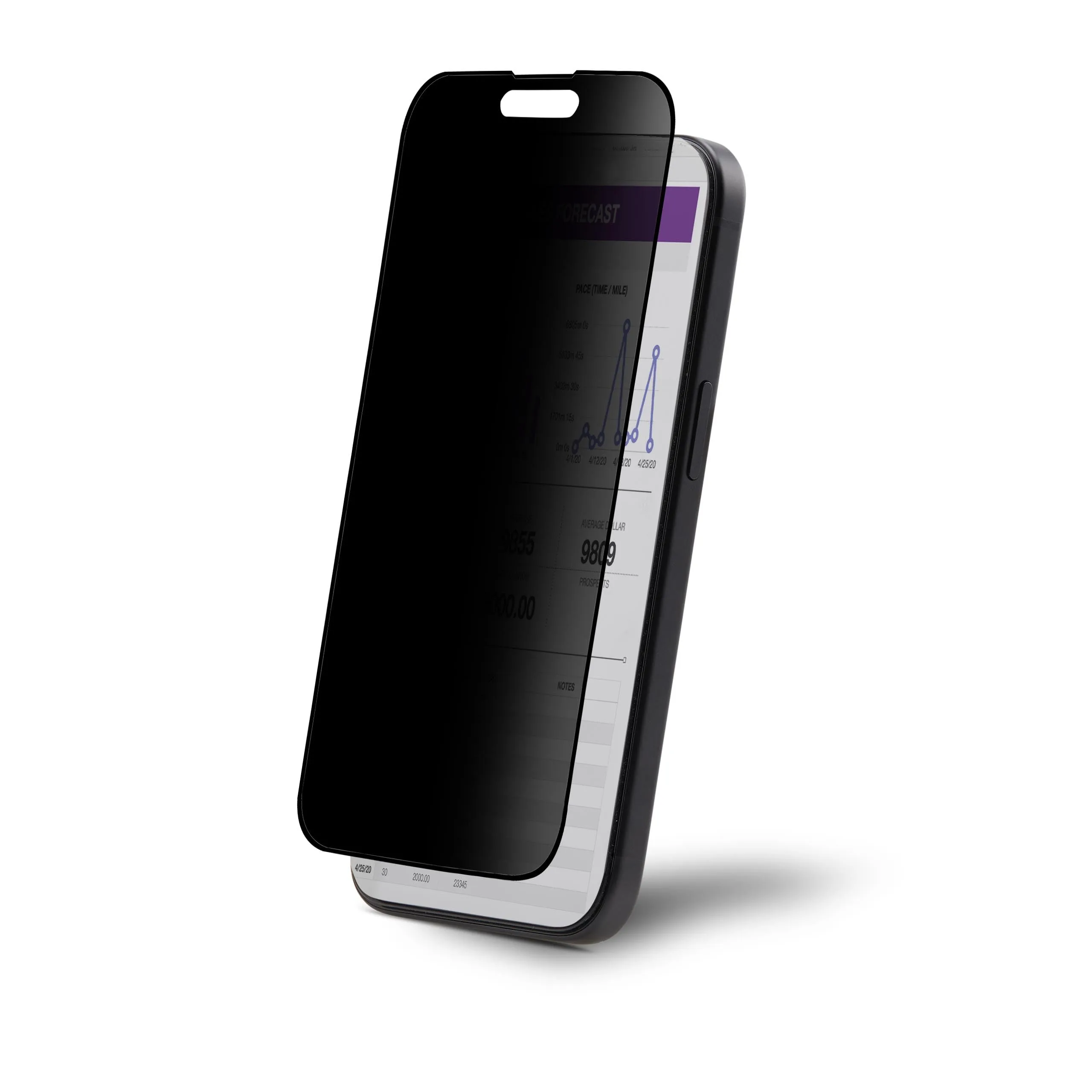 StarTech.com 4-Way Privacy Screen for iPhone 15 Plus, Portrait/Landscape, Touch-Enabled, +/- 30° View, Tempered Glass Filter