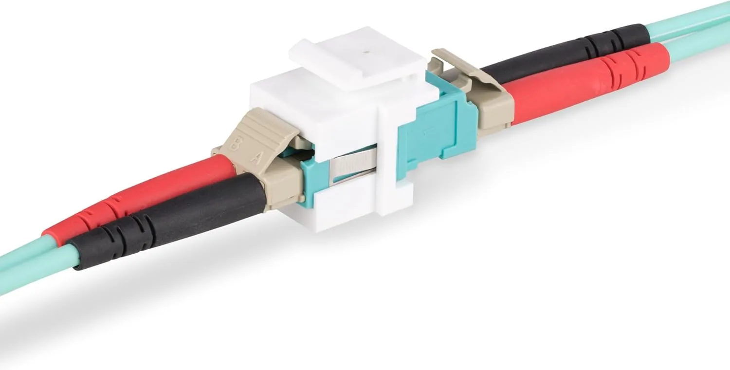 StarTech.com LC to LC Coupler, LC Fiber Coupler, LC/UPC Duplex Keystone Jack, Fiber Optic Keystone Coupler for Patch Panel