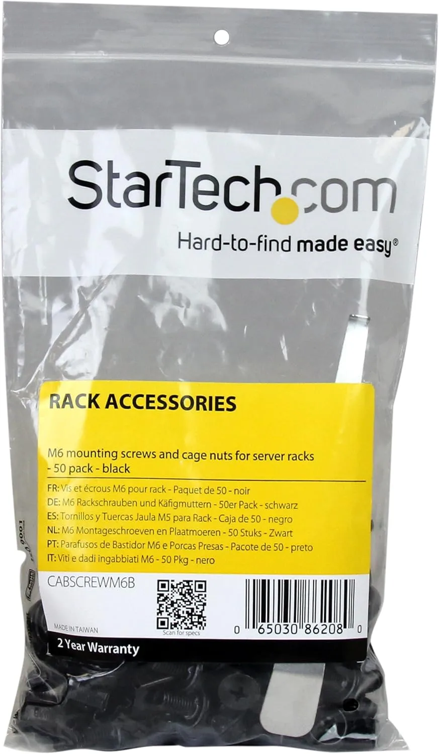 StarTech.com Mounting Screws and Cage Nuts for Server Rack & Cabinet