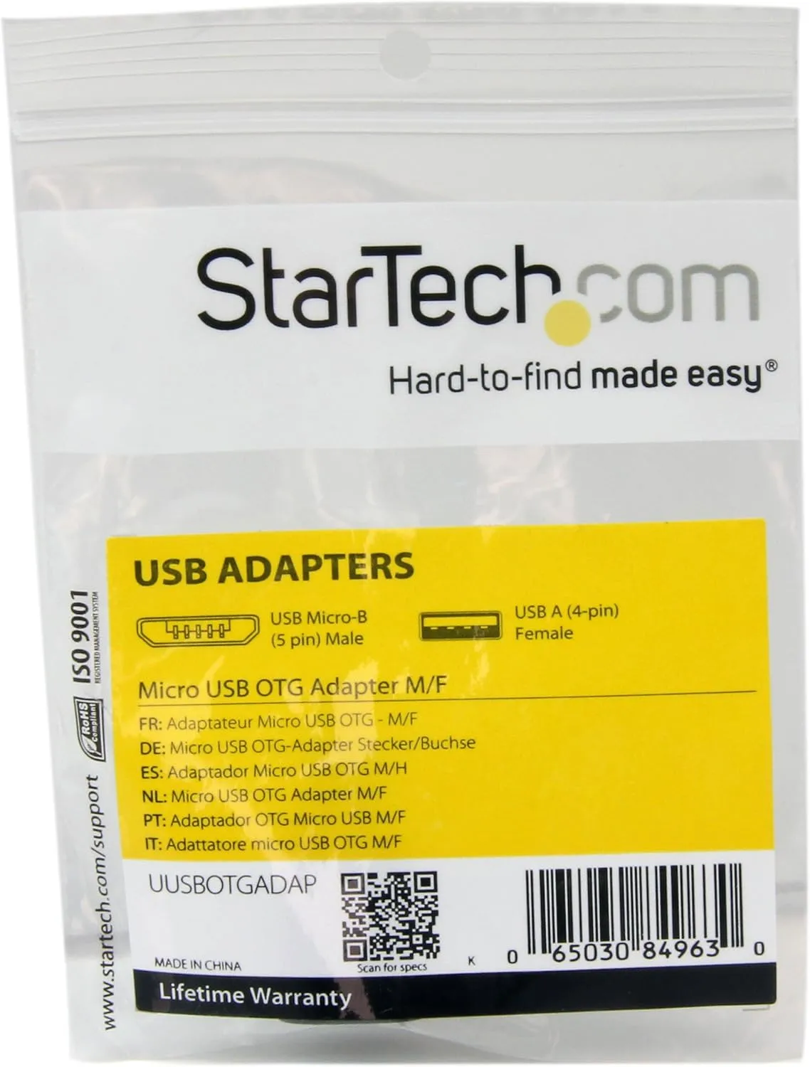 StarTech.com Micro USB OTG to USB Adapter - Micro USB Male OTG to USB Female Adapter - USB On The Go Adapter (UUSBOTGADAP)