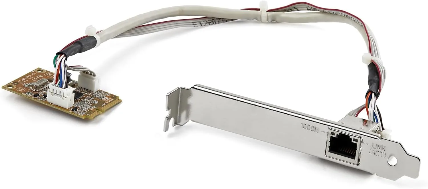 StarTech.com Mini PCIe Card - 10/100/1000Mbps RJ45 Port - IEEE 802.3 - Jumbo Frame - Network Card , TAA (ST1000SMPEX)
