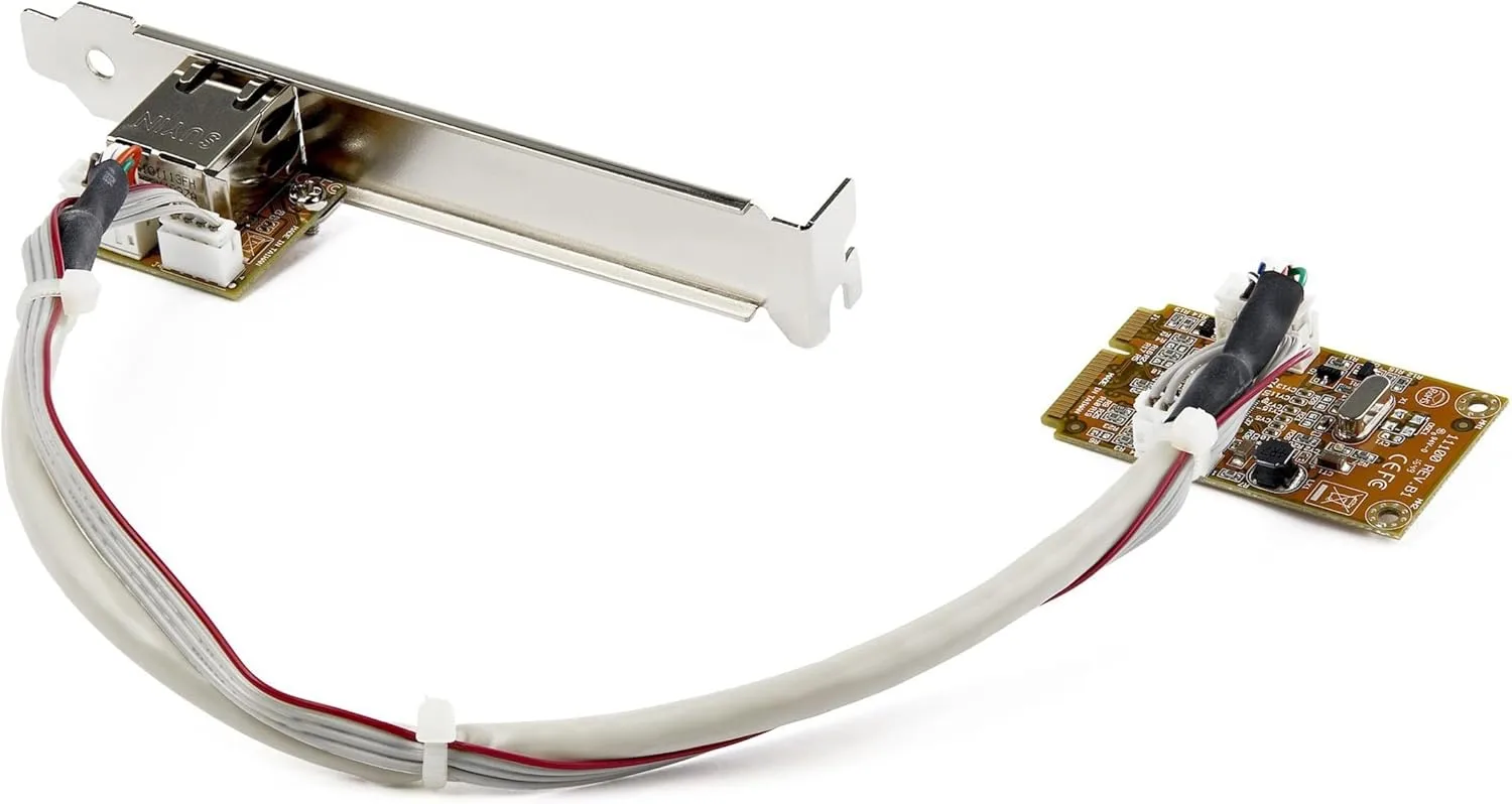 StarTech.com Mini PCIe Card - 10/100/1000Mbps RJ45 Port - IEEE 802.3 - Jumbo Frame - Network Card , TAA (ST1000SMPEX)