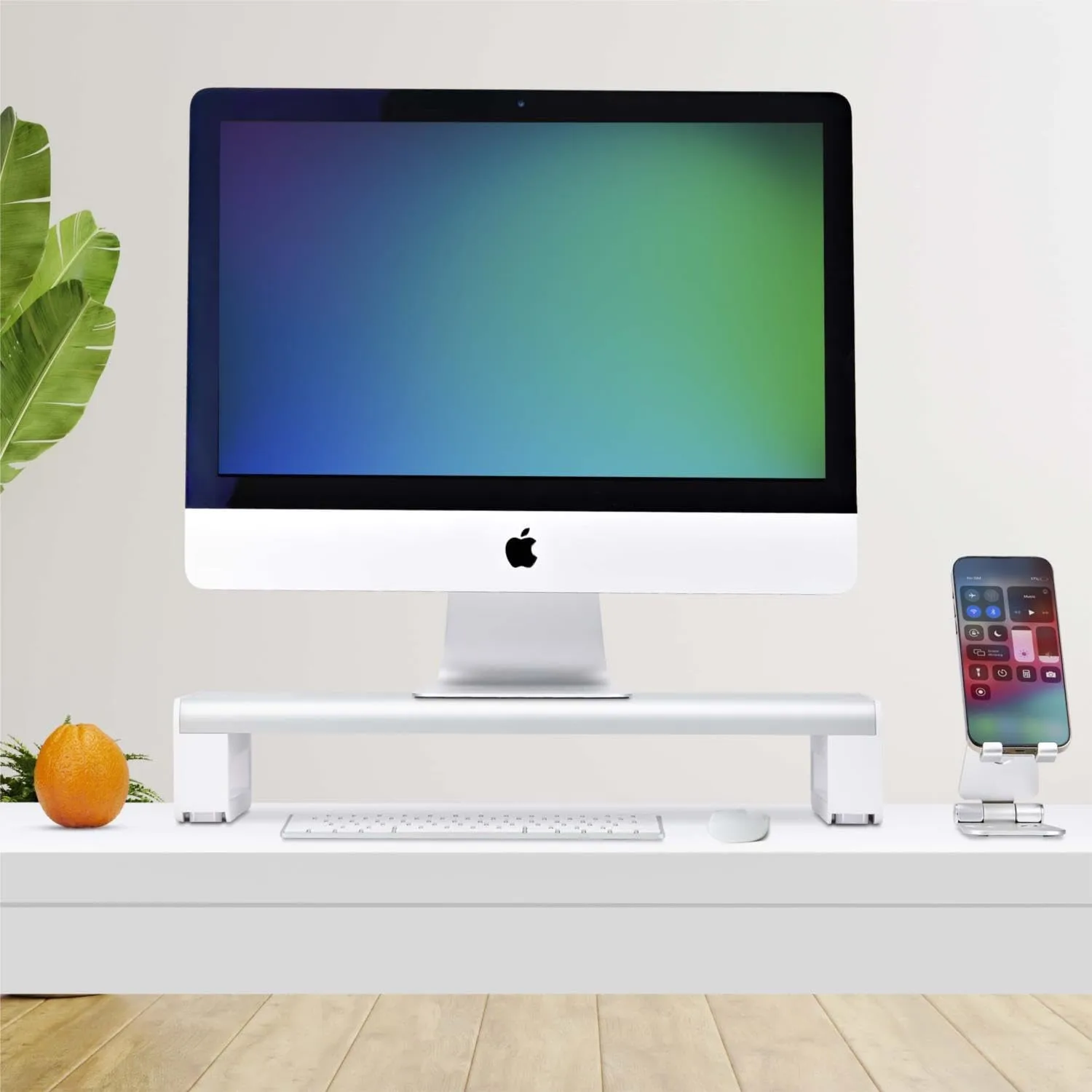 StarTech.com Ergonomic Monitor Riser Stand, Up to 33lb/15kg, Fixed height 3.5in/9cm, Desktop Computer Monitor/Laptop Riser