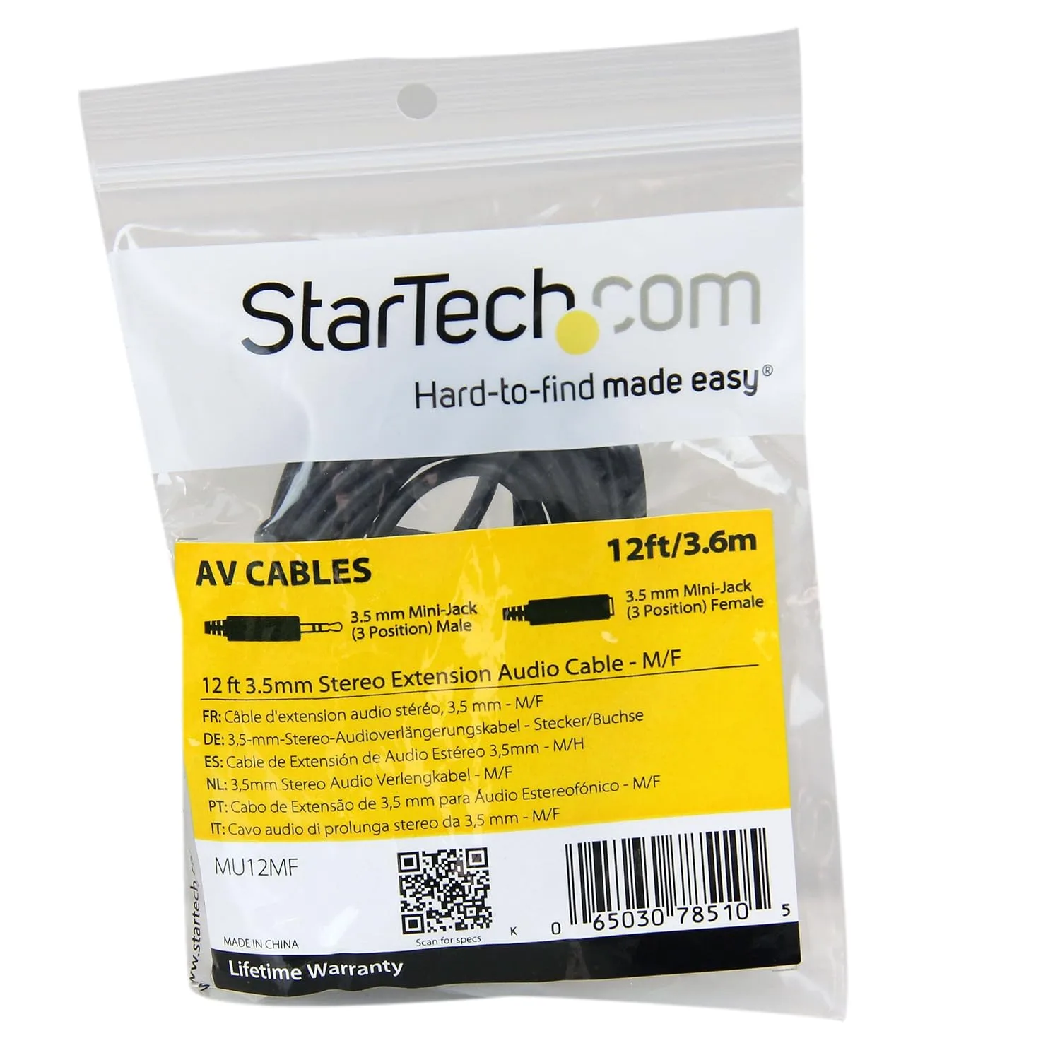 StarTech.com 3.5mm Stereo Extension Audio Cable (Male/Female)