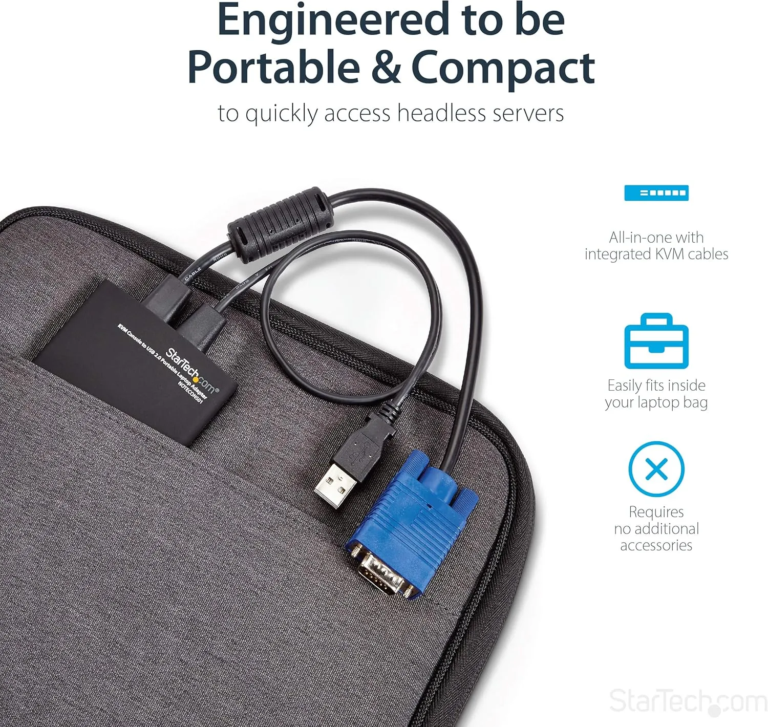 StarTech.com Crash Cart Adapter – Portable Laptop USB 2.0 to KVM Console (NOTECONS01)