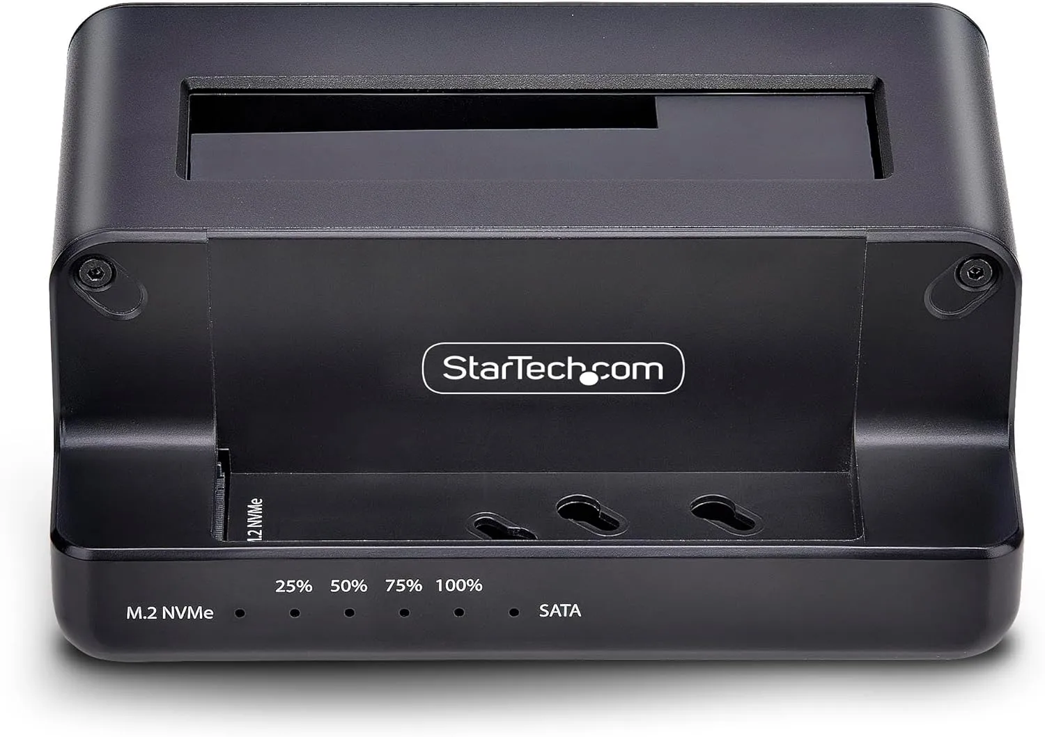 StarTech.com M.2 NVMe to 2.5"/3.5" SATA Drive Duplicator, Dual Bay Standalone Cloner/Drive Dock, 27GB/min, NVMe to SATA / SATA to NVMe, TAA