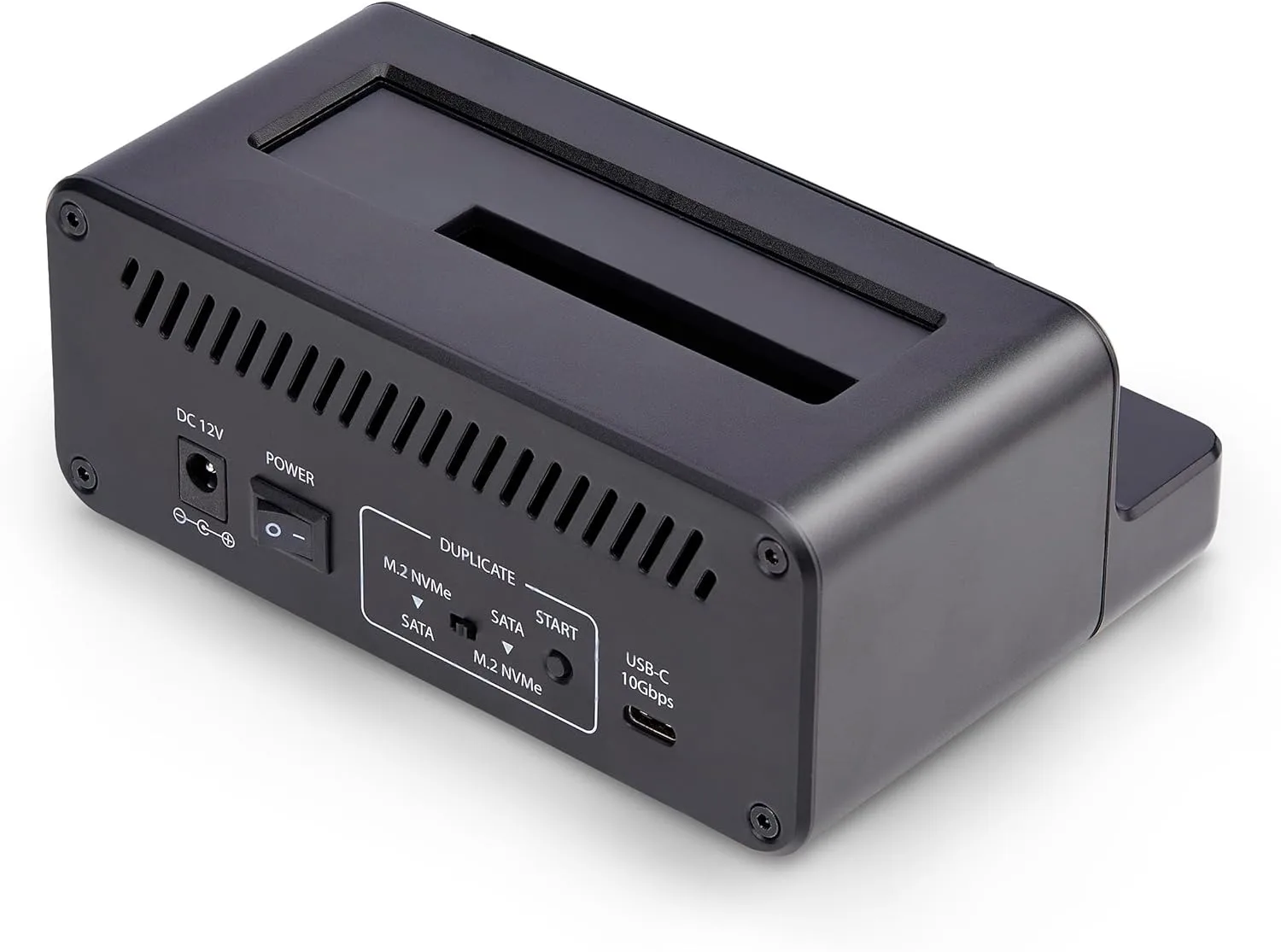 StarTech.com M.2 NVMe to 2.5"/3.5" SATA Drive Duplicator, Dual Bay Standalone Cloner/Drive Dock, 27GB/min, NVMe to SATA / SATA to NVMe, TAA