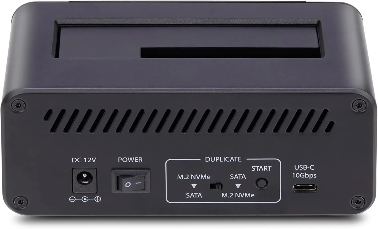 StarTech.com M.2 NVMe to 2.5"/3.5" SATA Drive Duplicator, Dual Bay Standalone Cloner/Drive Dock, 27GB/min, NVMe to SATA / SATA to NVMe, TAA