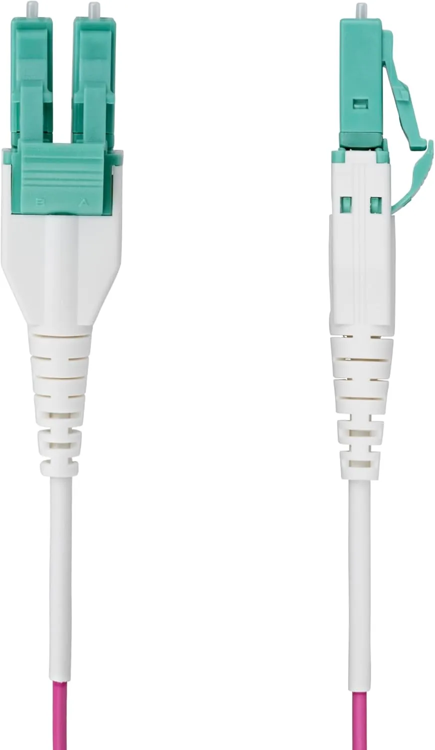 StarTech.com 5m (16.4ft) LC to LC (UPC) OM4 Multimode Fiber Optic Cable, Erika Violet, 50/125, 40G/100G