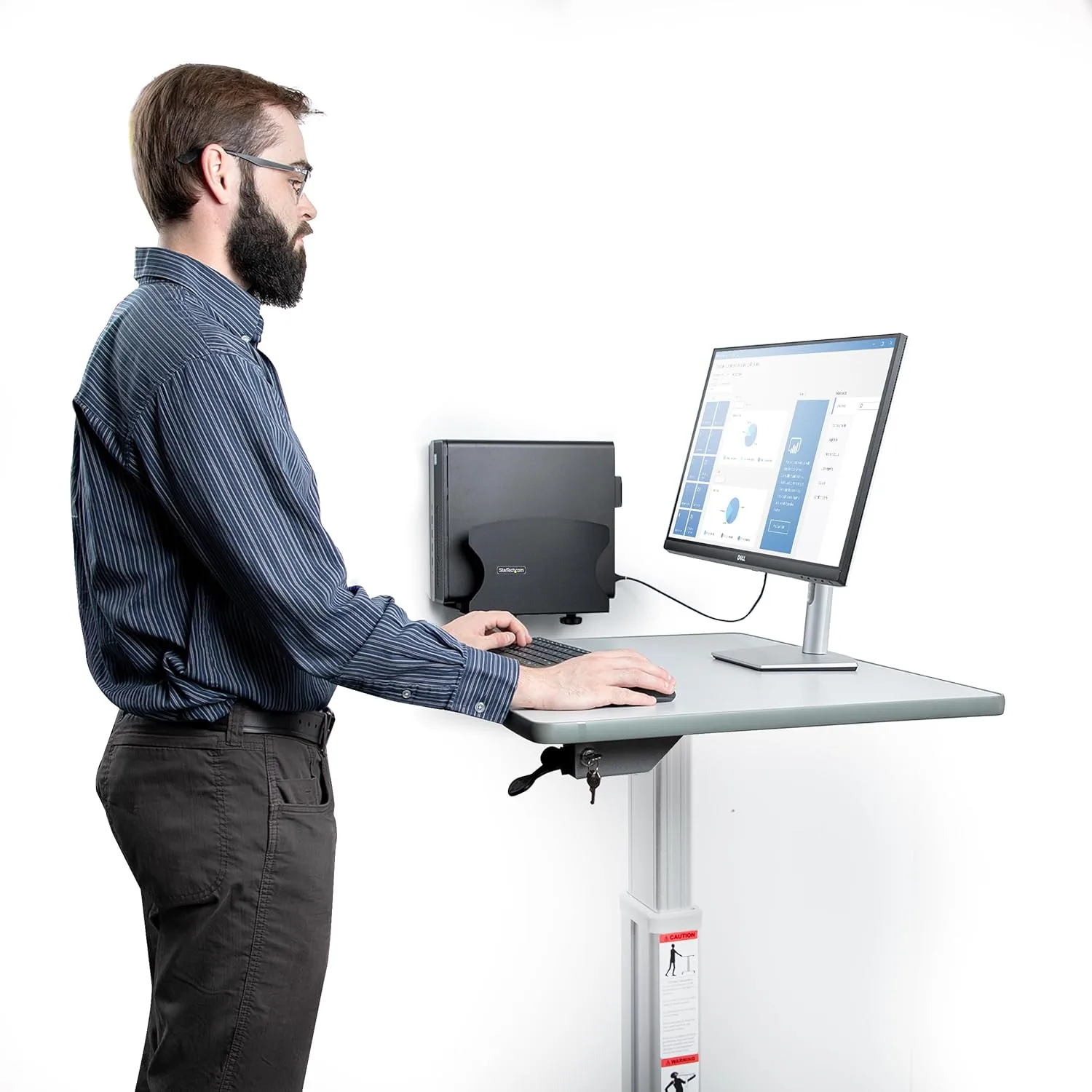 PC Wall Mount Bracket, For Desktop Computers Up To 40lb, Toolless Width Adjustment 1.9-7.8in [50-200mm], CPU Tower/Case Shelf