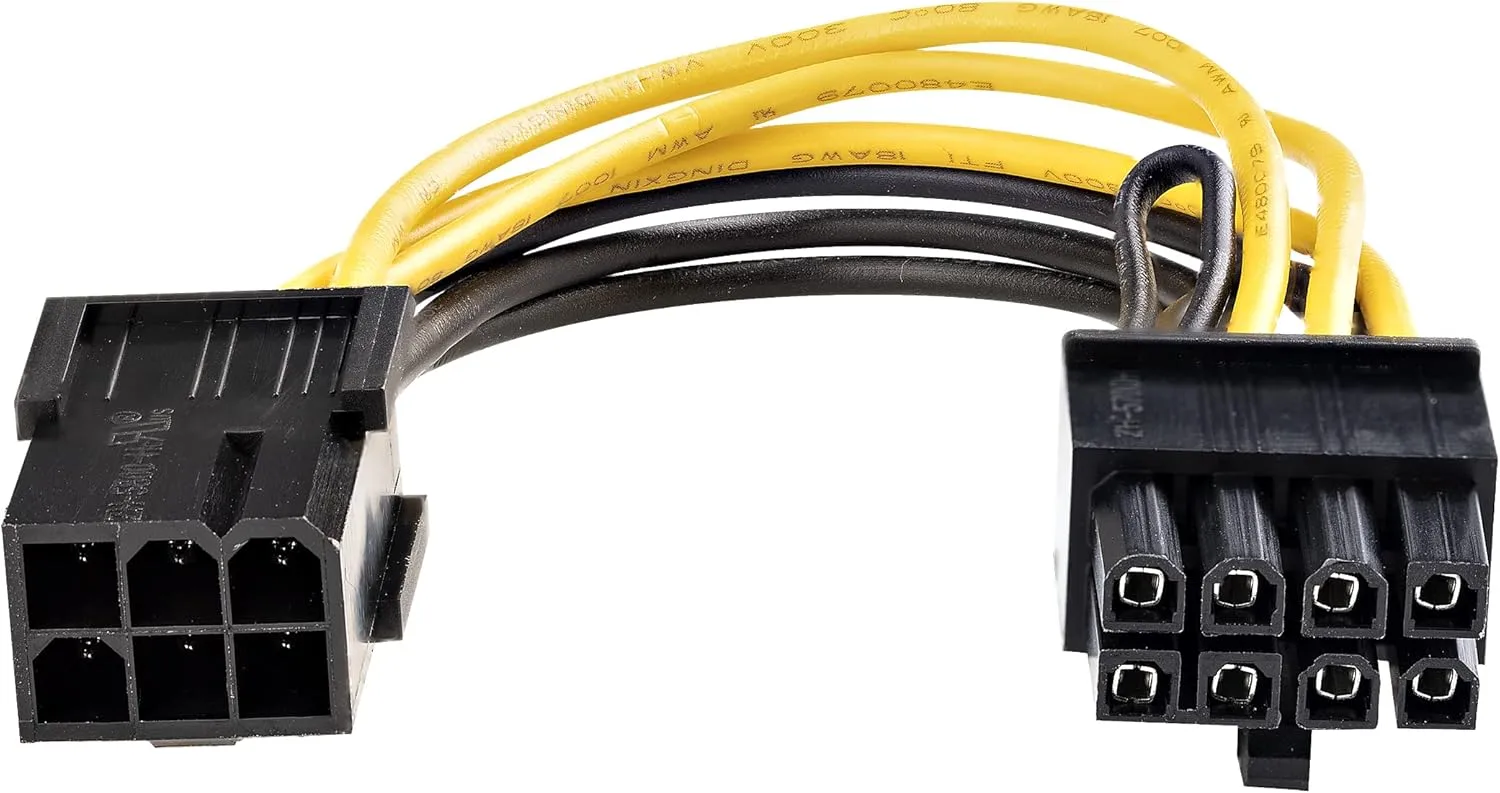 StarTech.com PCI Express 6 pin to 8 pin Power Adapter Cable - Power cable - 6 pin PCIe power (F) to 8 pin PCIe power (M)