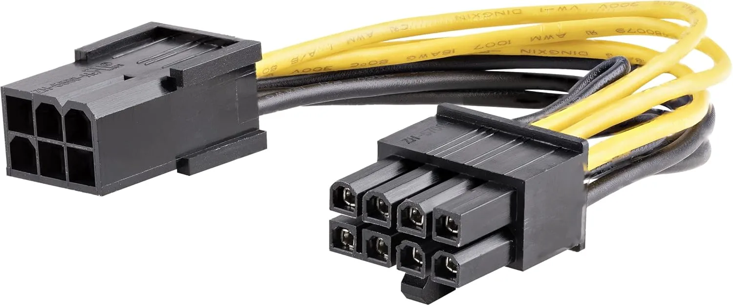 StarTech.com PCI Express 6 pin to 8 pin Power Adapter Cable - Power cable - 6 pin PCIe power (F) to 8 pin PCIe power (M)