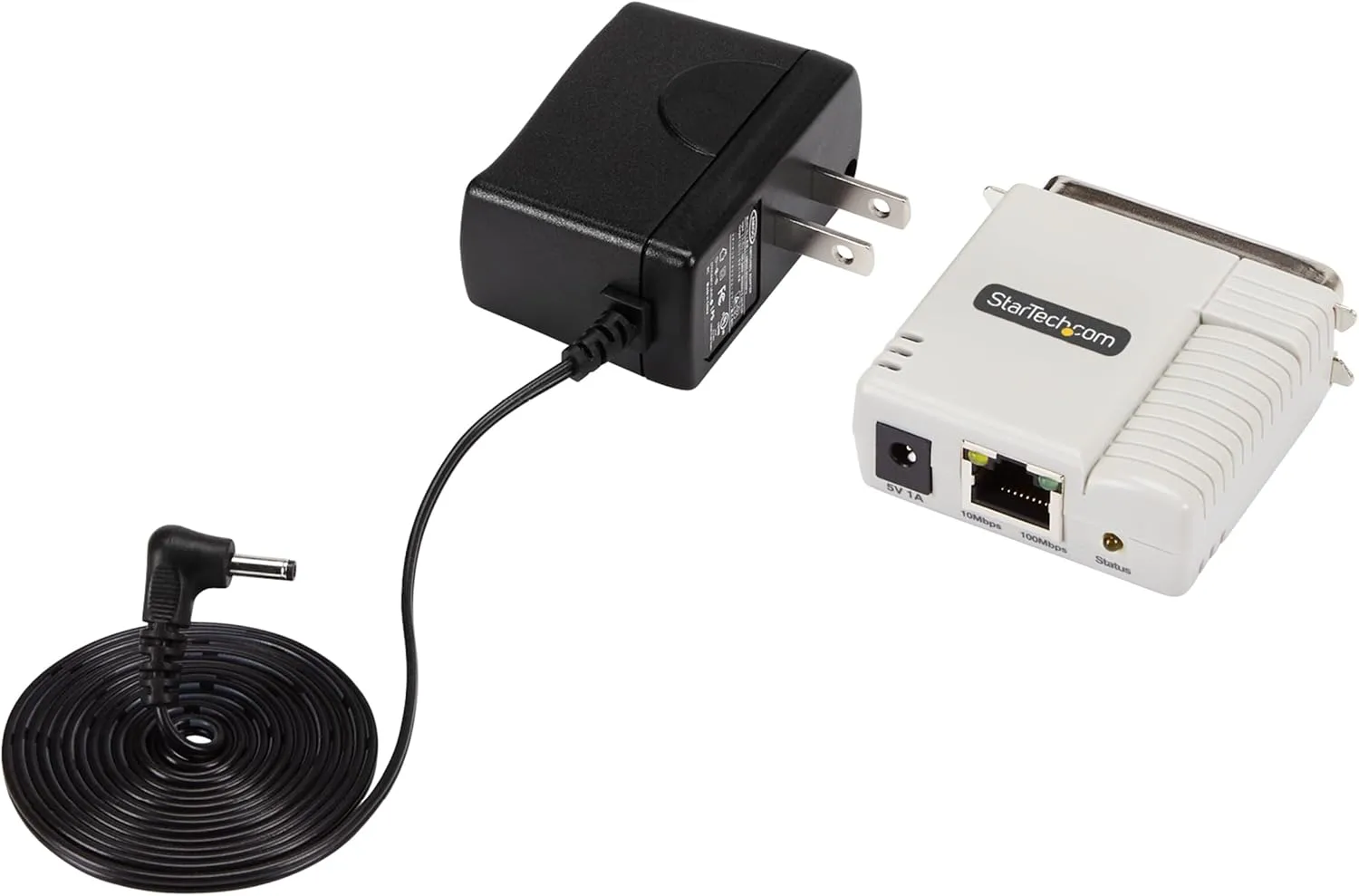 StarTech.com Ethernet to Parallel Network Print Server, 10/100Mbps LAN, WebUI, Centronics Ethernet Printer Server Adapter