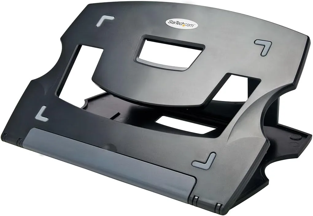 StarTech.com Portable Laptop Stand - Adjustable Laptop Stand - Ergonomic Laptop Desk Stand - Laptop Riser for Desk