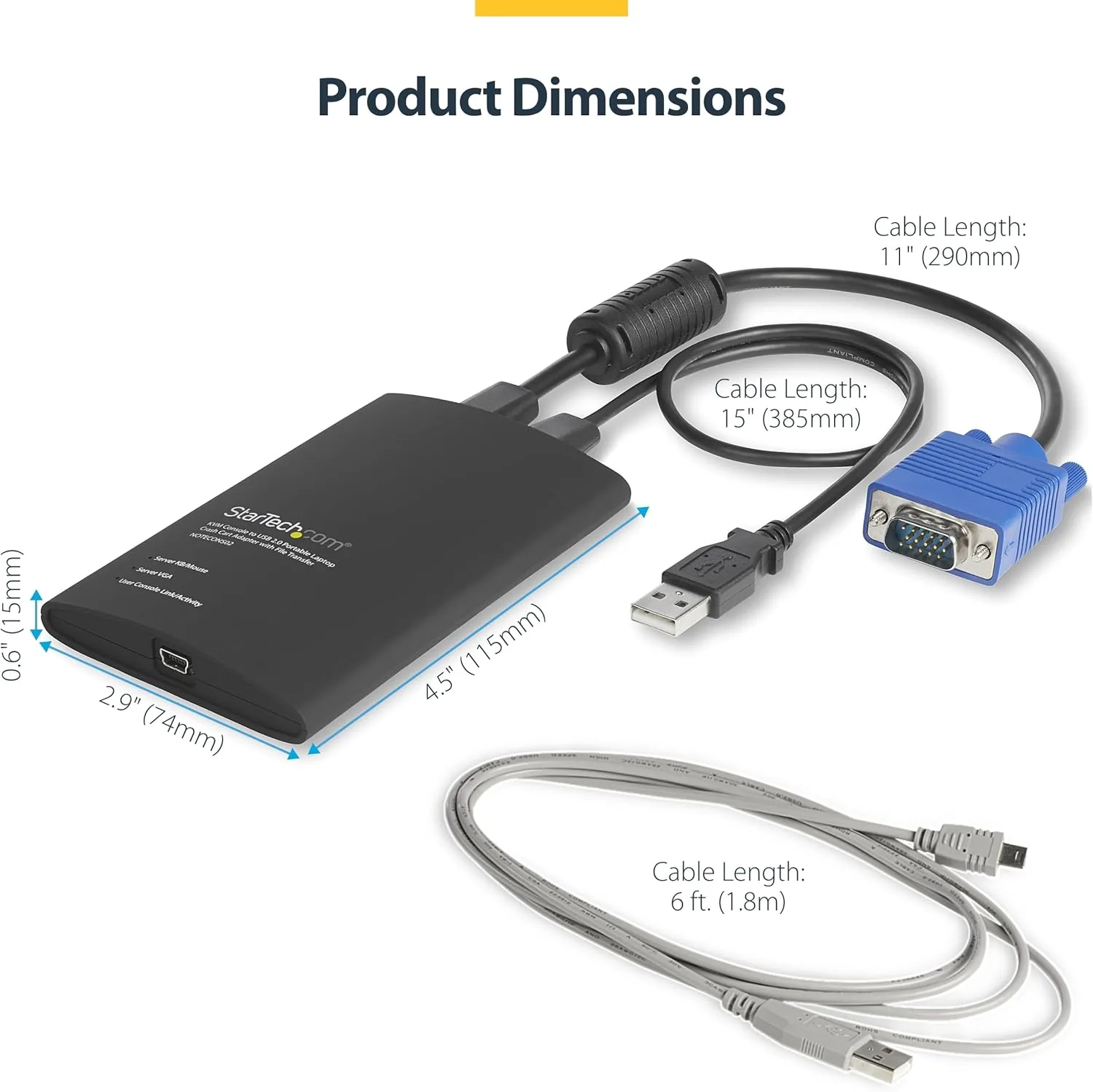 StarTech.com Portable Laptop Crash Cart Adapter USB/VGA KVM Console