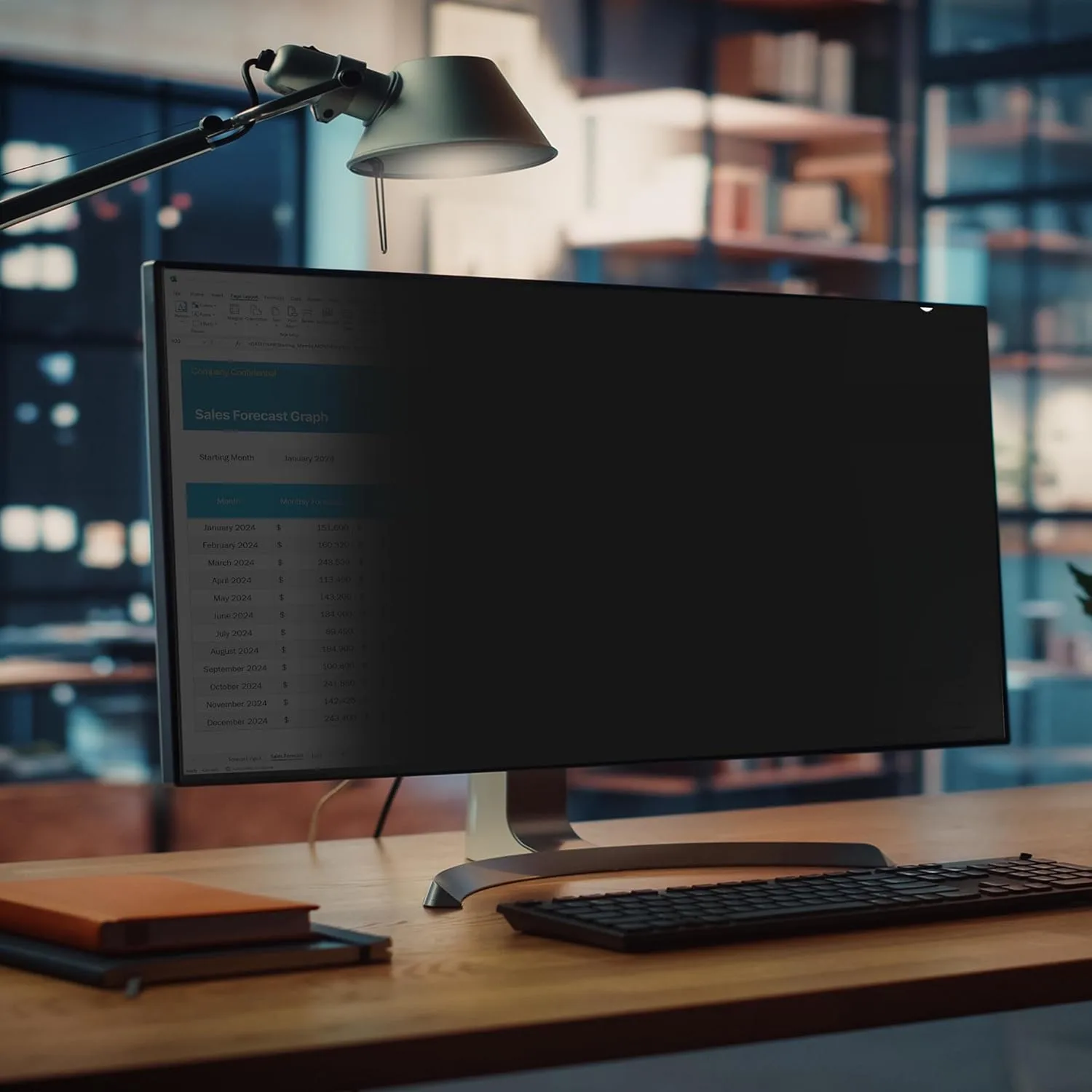 StarTech.com Privacy Screen for Dell U3824DW Curved 21:9 Monitor, Double-Sided Filter, Computer Screen Protector, TAA