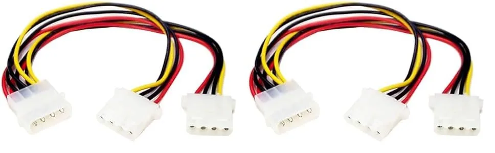StarTech.com LP4 Power Y Splitter Cable - Molex Y Splitter (PYO2L) (Pack of 2) 1 Count (Pack of 2) LP4 to 2x LP4