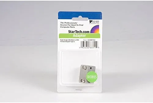 StarTech.com Right Angle DB9 to DB9 Serial Cable Adapter Type 2 - M/F (GC99MFRA2),Gray (Pack of 2) 1 Count (Pack of 2)