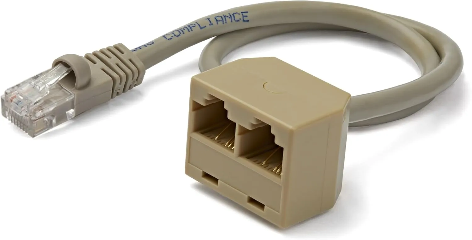 StarTech.com 2-to-1 RJ45 10/100 Mbps Splitter/Combiner - One Adapter Required at Each End of the Connection (RJ45SPLITTER)
