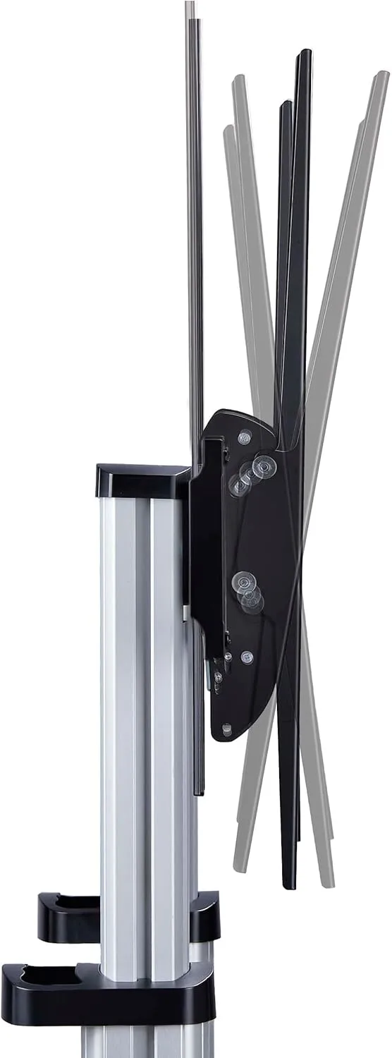 StarTech.com Rolling TV Cart/Stand On Wheels, Up to 100-inch/220lb Flat Screens, Hand Crank Height Adjustable Mobile Trolley