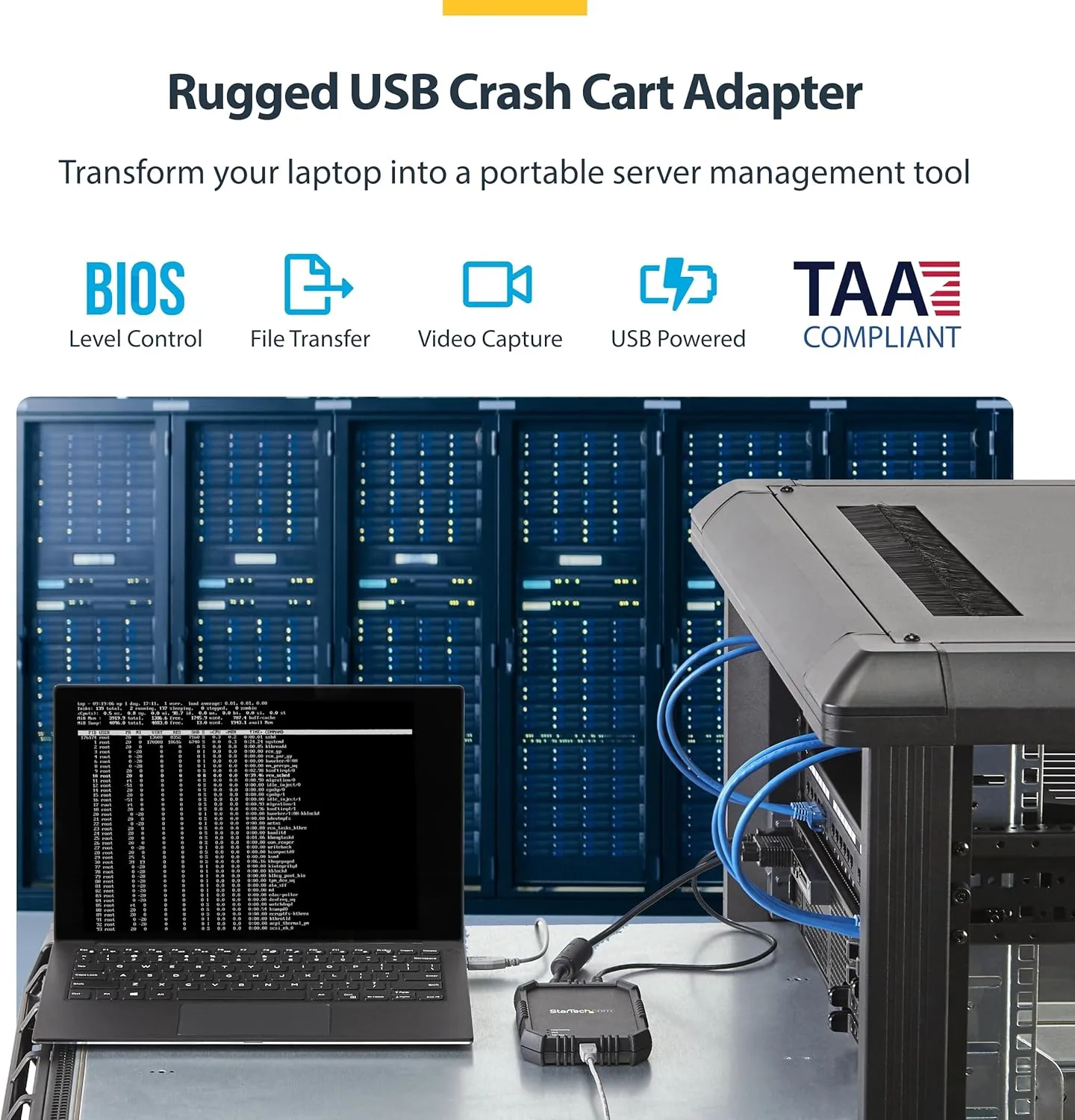 StarTech.com Portable Laptop Crash Cart Adapter USB/VGA KVM Console