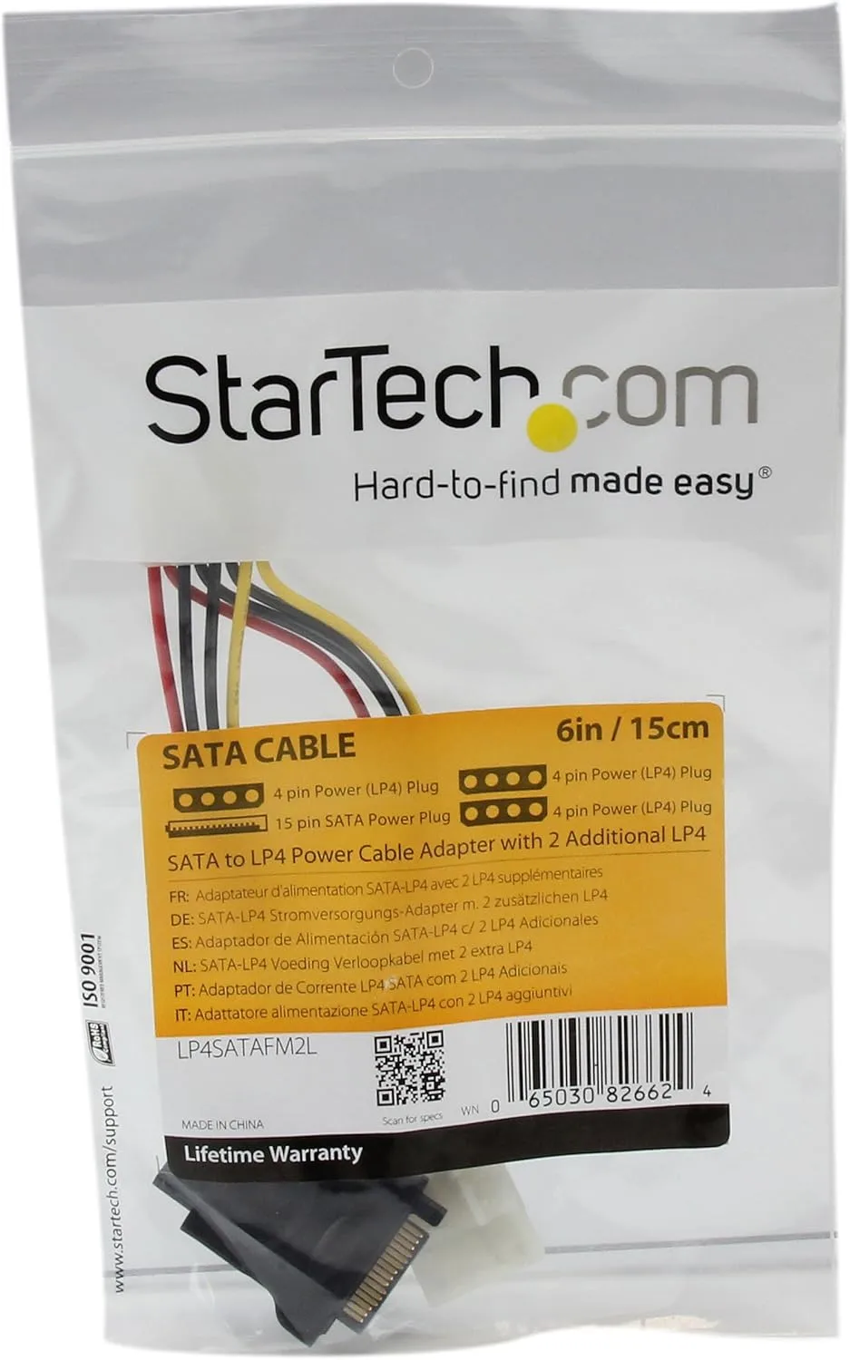 StarTech.com SATA to LP4 (Molex) Power Cable Adapters & Y-Splitters