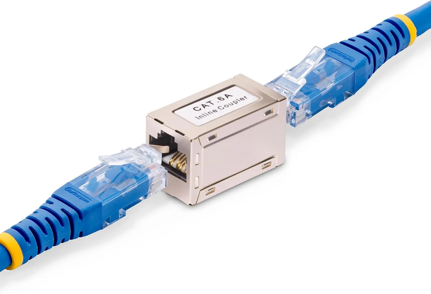 StarTech.com Shielded RJ45 Coupler, Inline Cat6a Coupler, Female to Female (F/F) T568B Pinout