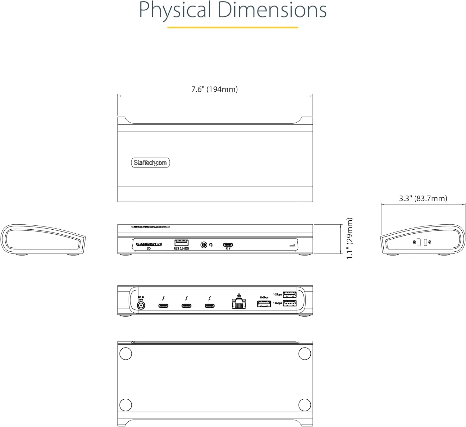 StarTech.com USB-C Docking Station for MacBook Pro/Air M1 M2 M3 M4 & Windows
