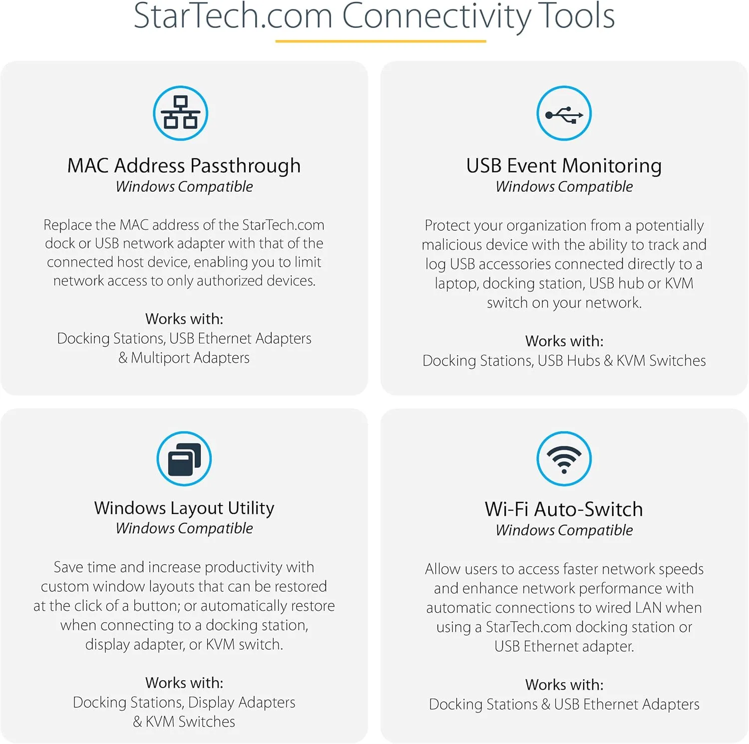 StarTech.com Thunderbolt 3 Dock - Dual 4K 60Hz Monitor TB3 Laptop Docking Station with DisplayPort