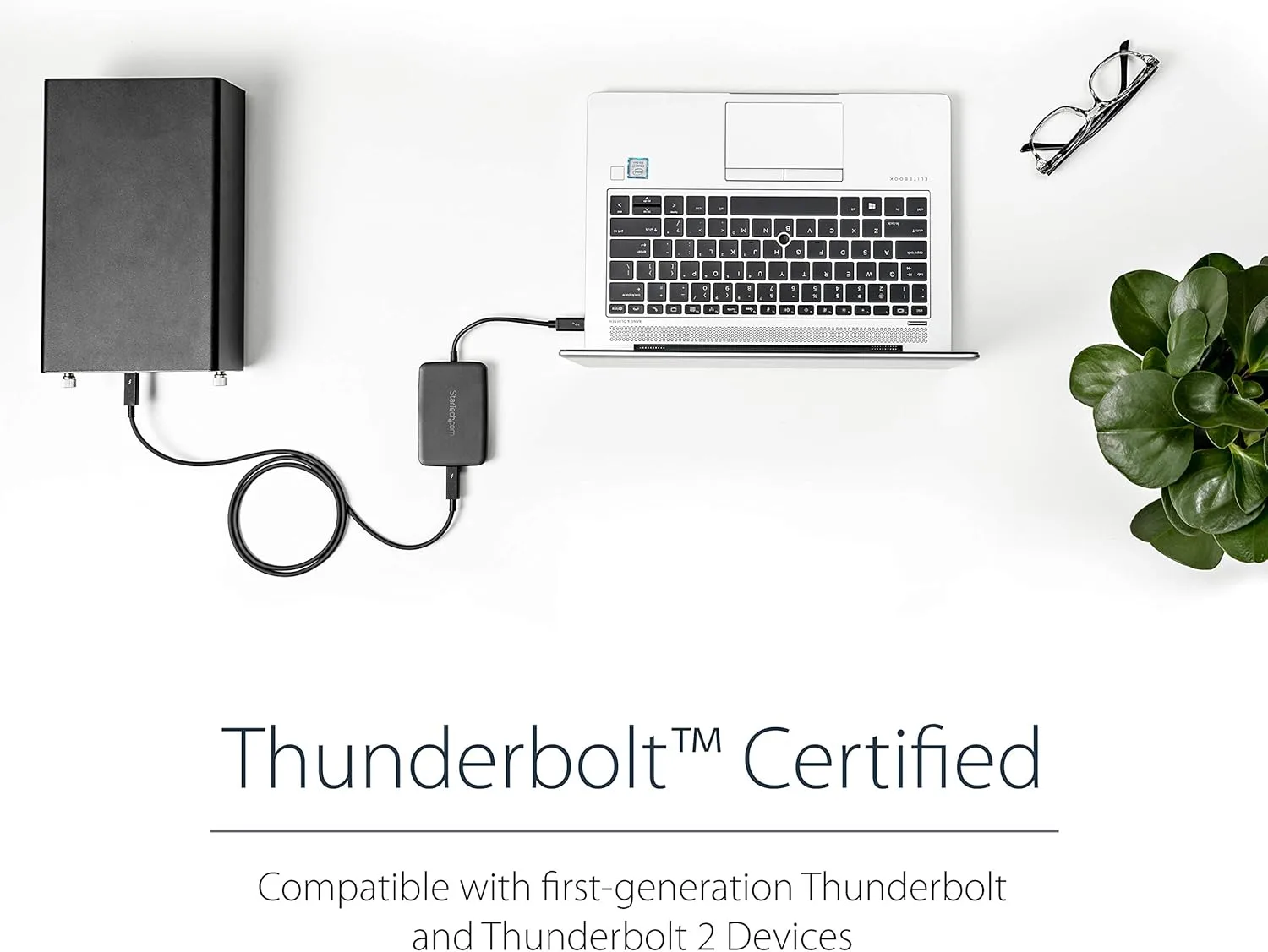 StarTech.com Thunderbolt 3 to Thunderbolt 2 Adapter (Non-Reversible) - TB3 Laptop to TB2 (20Gbps) or TB1 (10Gbps) Devices