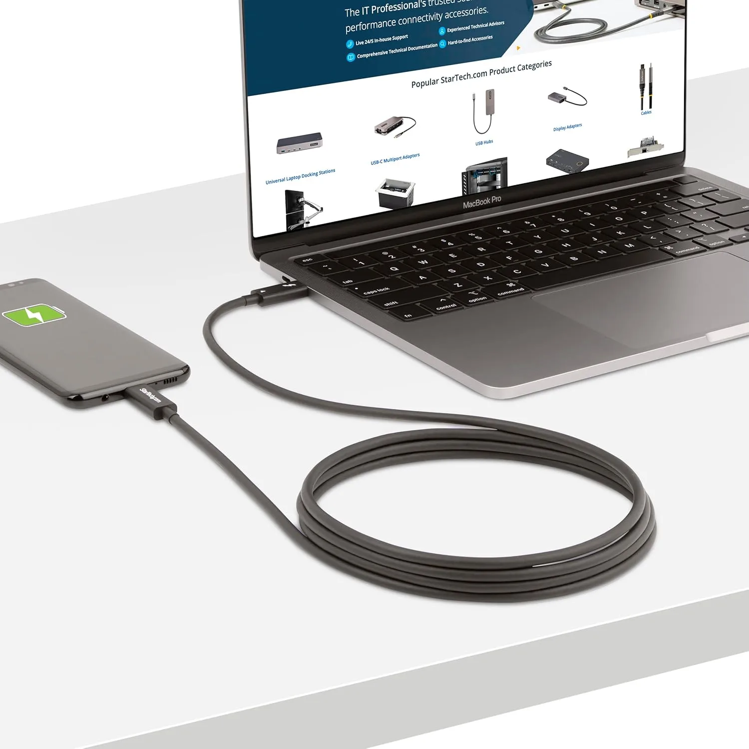StarTech.com Thunderbolt 4 Cable - 40Gbps, 100W PD, 8K/4K Video, USB-C