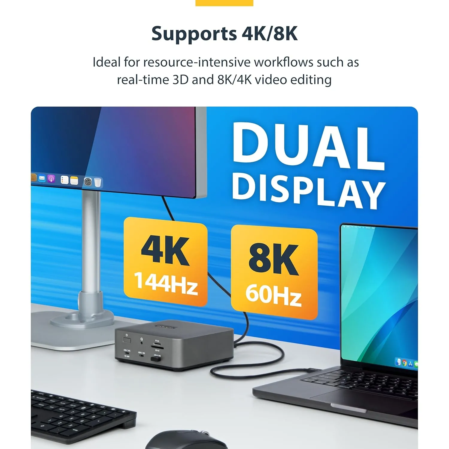 StarTech.com 1.5ft (50cm) Thunderbolt 5 Cable, 80Gbps/120Gbps, 240W PD, 8K 60Hz, Thunderbolt Certified, TB5/TB4/USB4/USB-C
