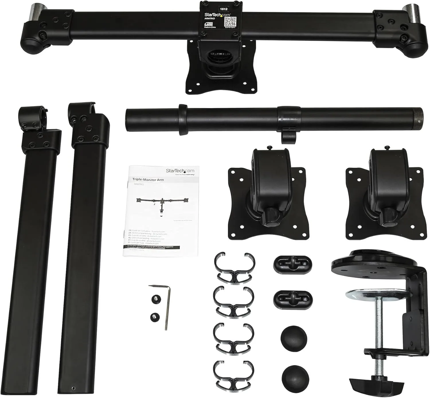 StarTech.com Desk Mount Triple Monitor Arm - Ergonomic VESA 3 Monitor Mount up to 27" (ARMTRIO)