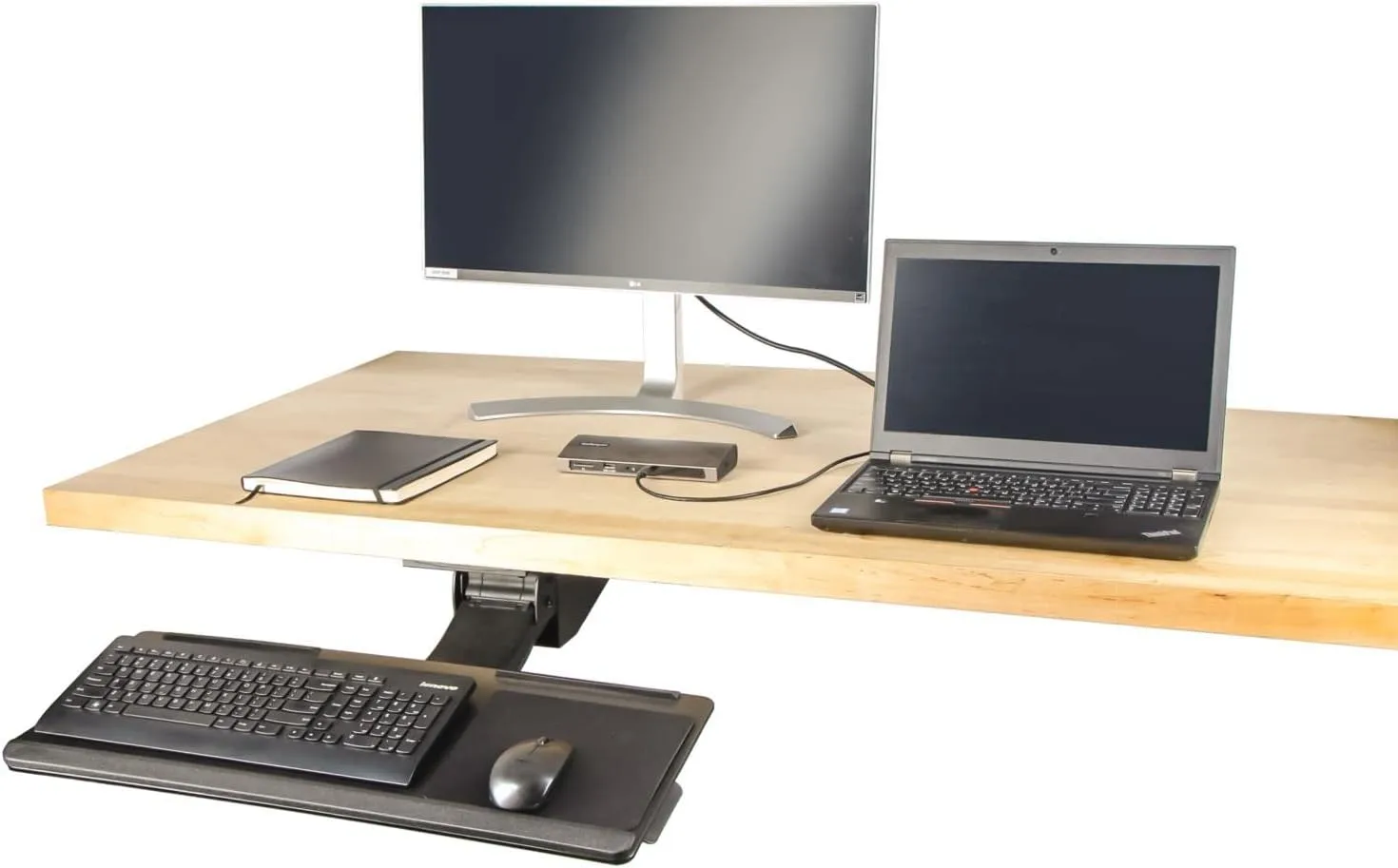 StarTech.com Under Desk Keyboard Tray - Full Motion & Height Adjustable Keyboard and Mouse Tray