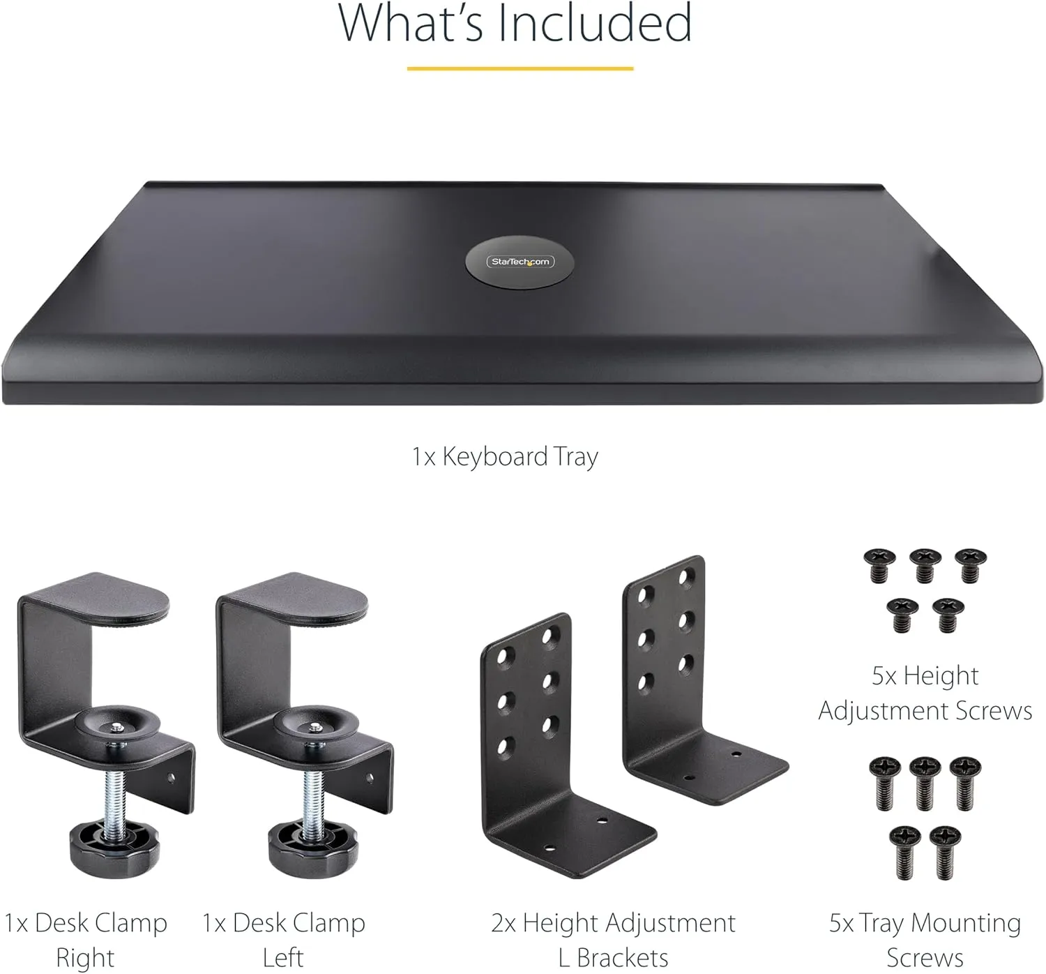 StarTech.com Under-Desk Keyboard Tray, Clamp-on Ergonomic Keyboard Holder, Up to 12kg (26.5lb)