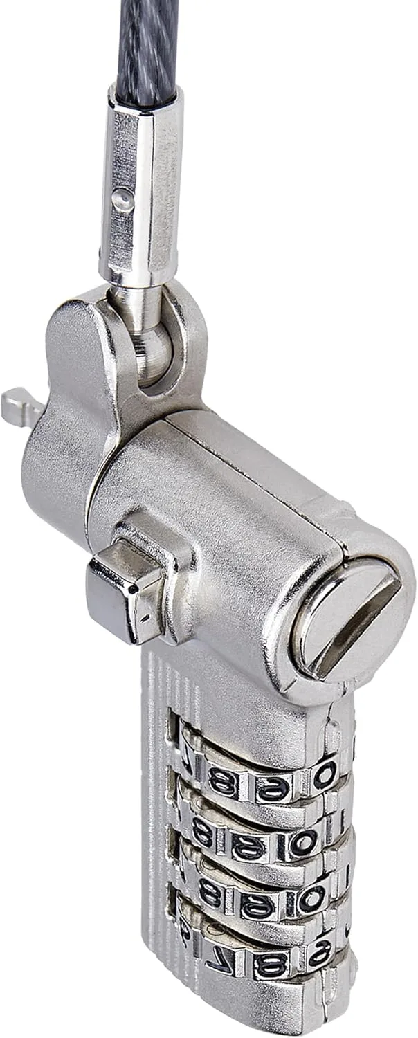 StarTech.com Universal 3-in-1 Laptop Lock 6.6ft (2m) Security Cable