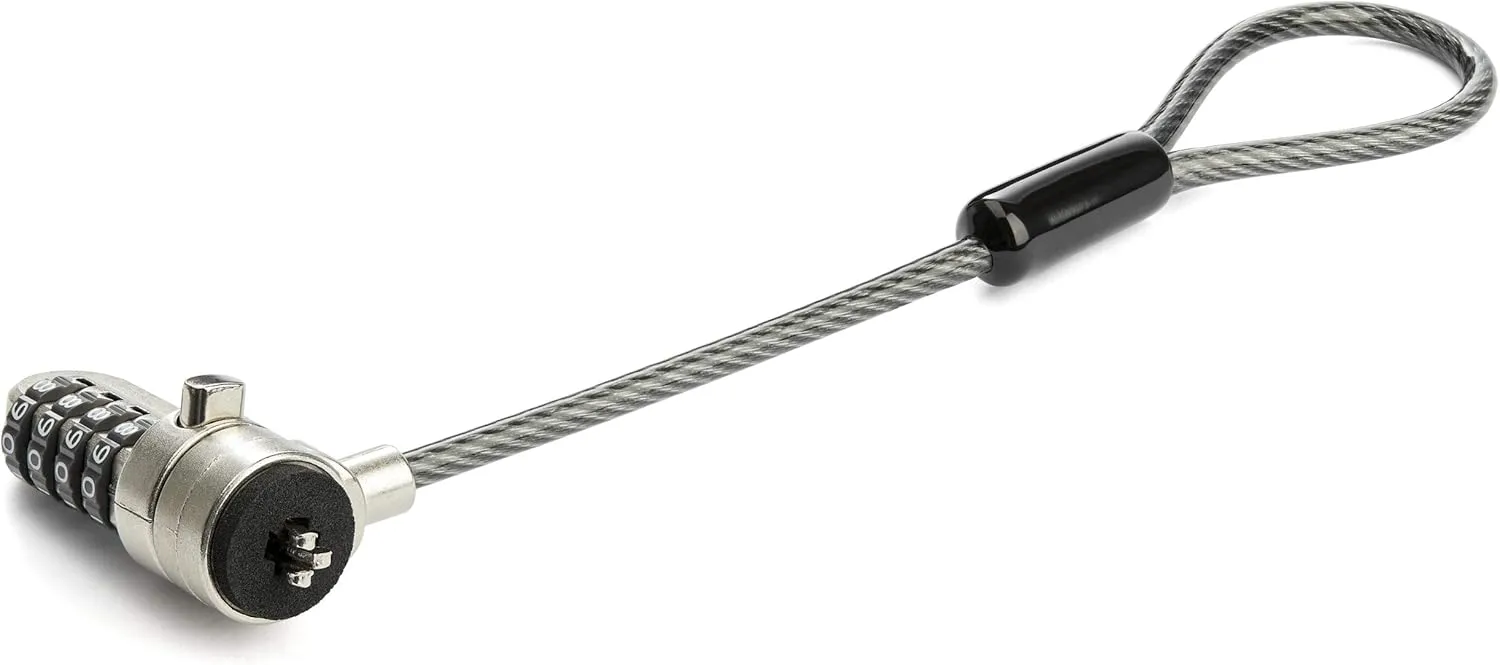 StarTech.com Universal Laptop Cable Lock Expansion Loop - 6” (15cm) Anti Theft 4-Digit Combination K-Slot Lock