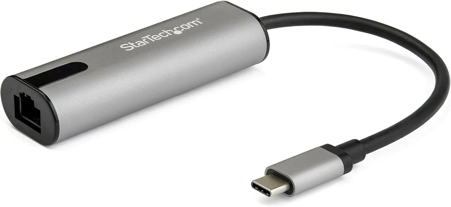 StarTech.com 2.5GbE USB C to Ethernet Adapter NBASE-T NIC - USB 3.0 Type C 2.5/1 Gigabit/100 Mbps Multi Speed Network/USB