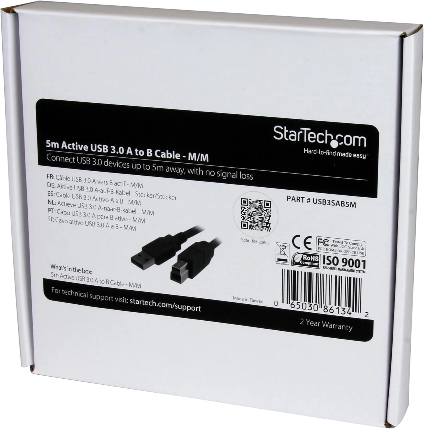 StarTech.com Active USB 3.0 USB-A to USB-B Cable